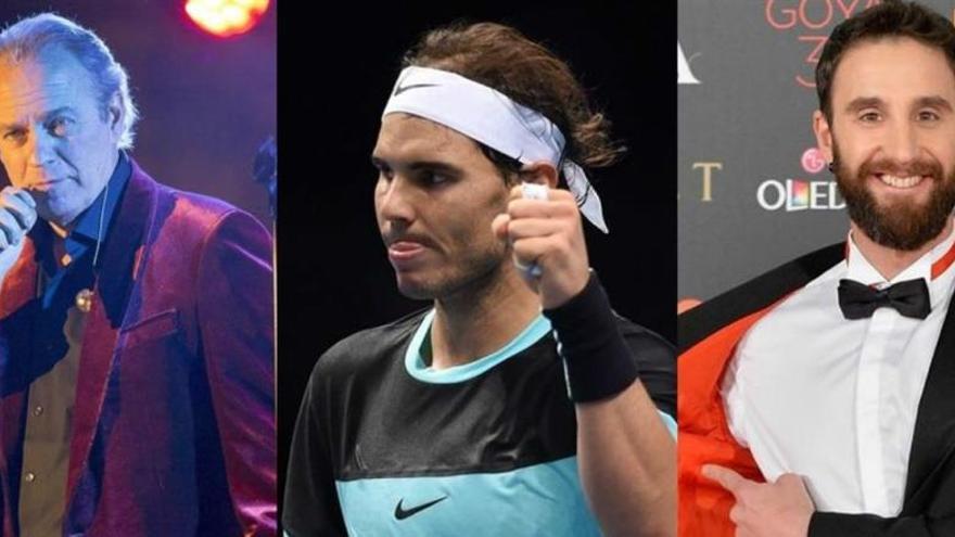 Bertín Osborne, Rafa Nadal y Dani Rovira.