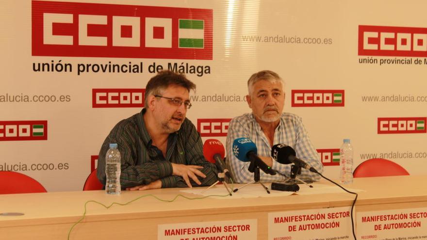 Andrés González, de CCOO, y José Manuel Pallarés, de UGT.