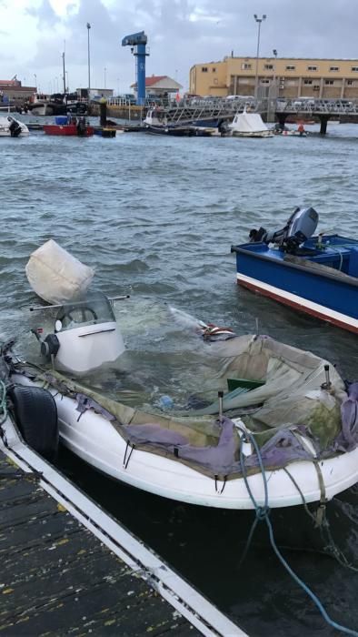 Los efectos del temporal Kurt en Arousa