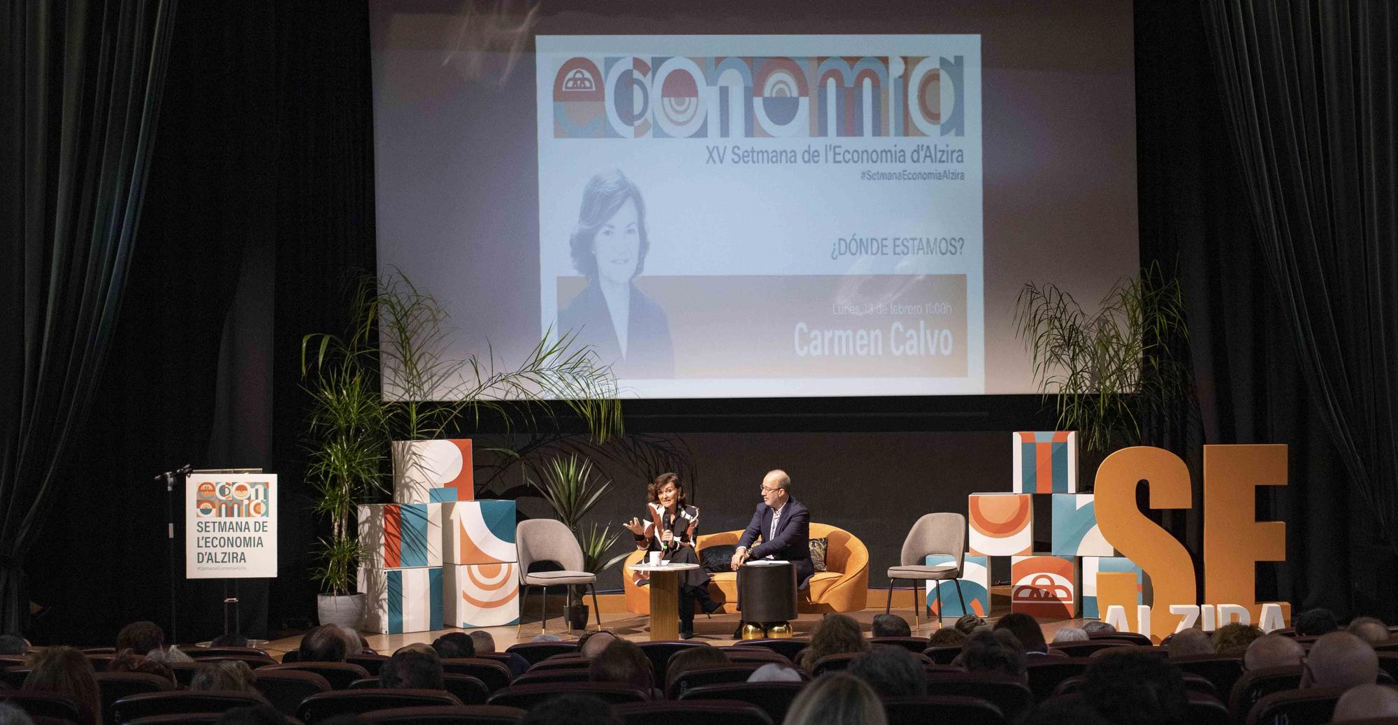 Aitana Mas y Carmen Calvo dan el pistoletazo de salida a la Semana de la Economía de Alzira
