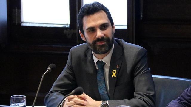 Ferran Torrent, presidente del Parlament, durante la reunión de la Mesa.