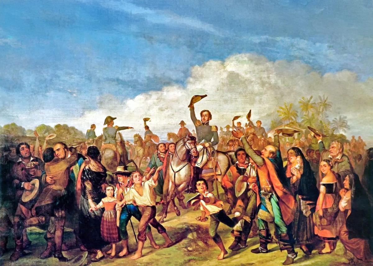 Proclamación da independencia 
do Brasil (1822) por Pedro I.