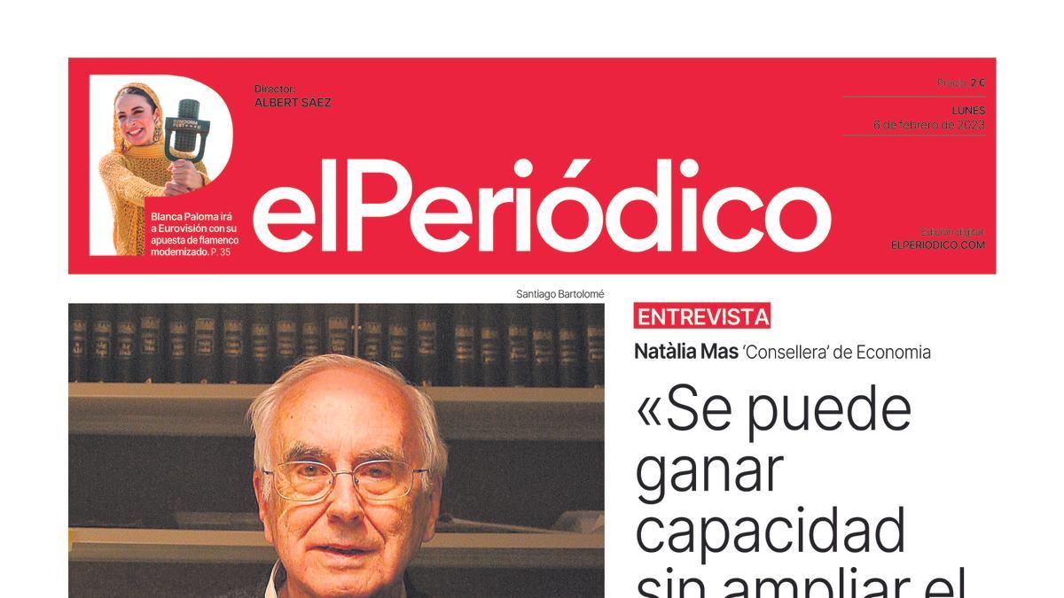 La portada de EL PERIÓDICO del 6 de febrero de 2023