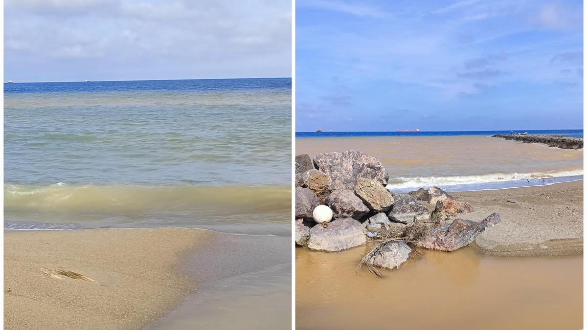 Estado del mar de la playa de Almassora este mediodía.