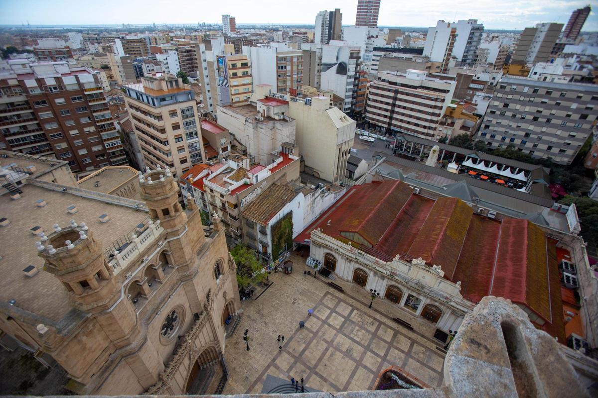 Imagen aérea del centro de Castelló.
