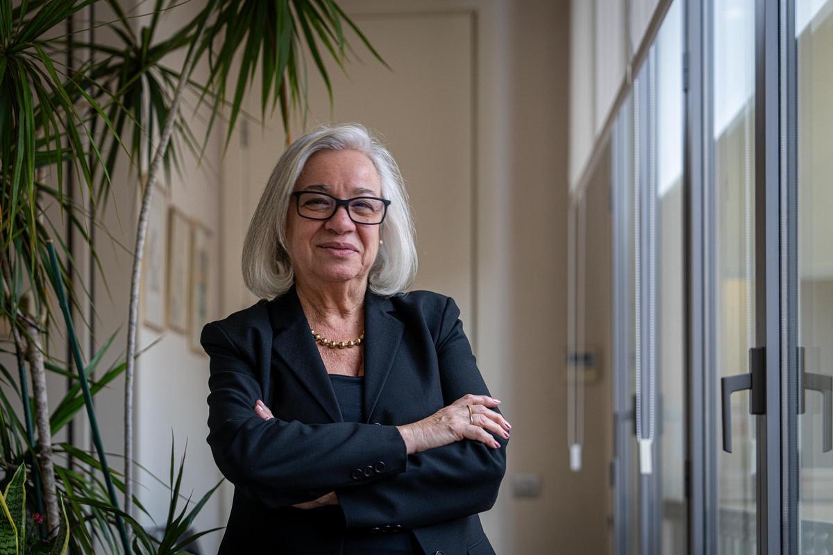 Monserrat Junyent, en la sede del Col·legi d'Agents de la Propietat Immobiliària de Barcelona, este martes.