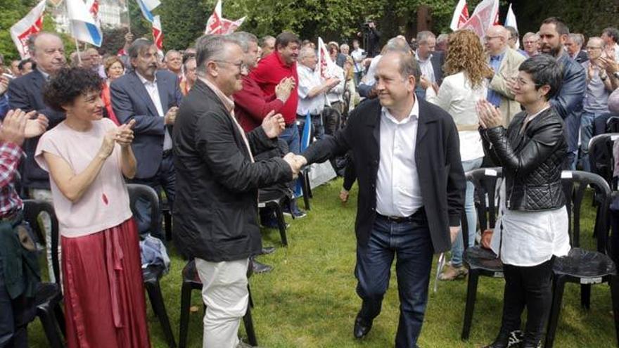 Leiceaga, en el acto del PSdeG hoy en Santiago. // X. Álvarez