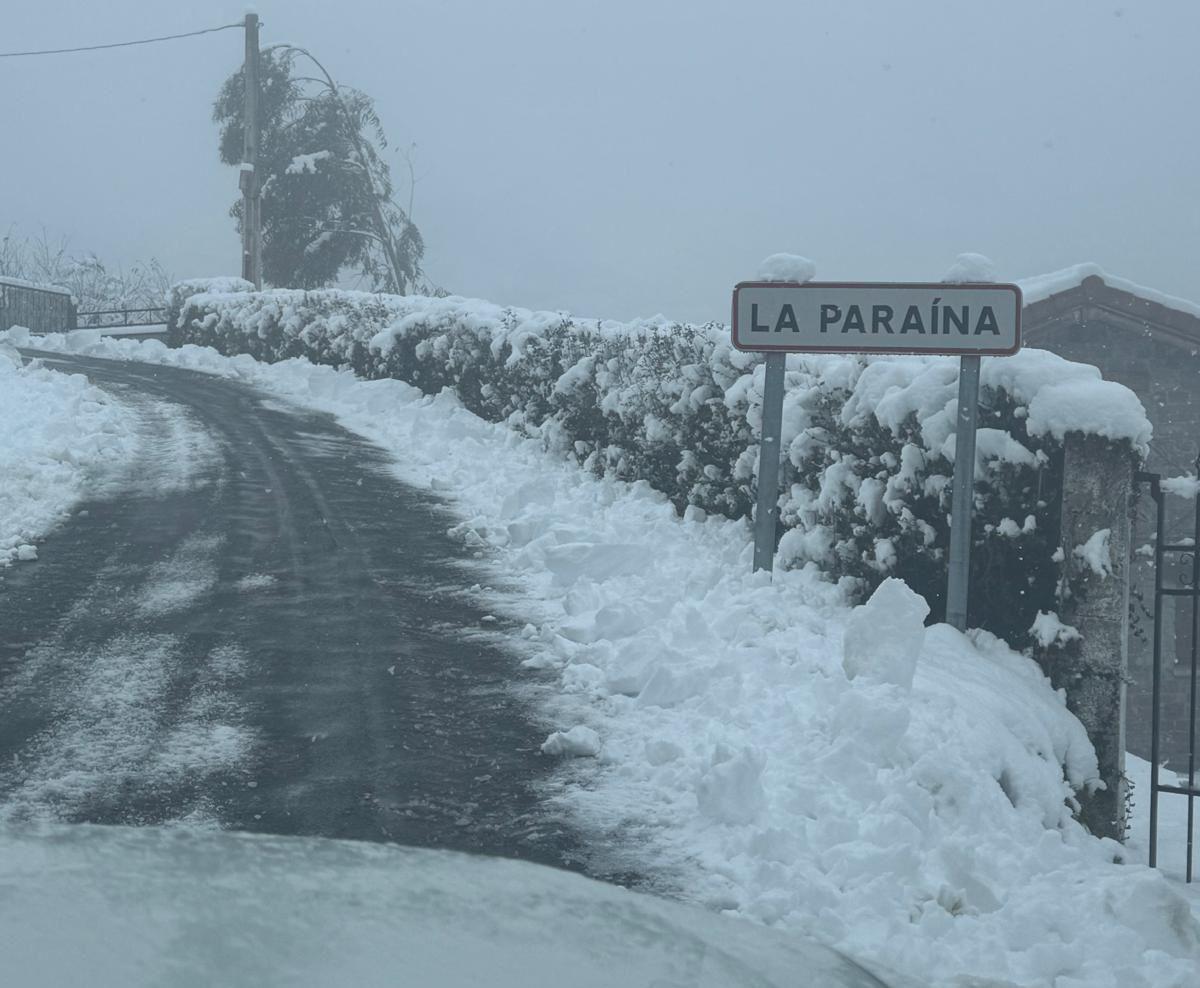 Estado de la carretera en La Paraína, el día de Reyes.