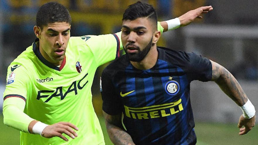 Gabigol, con el balón durante un partido con el Inter en enero.