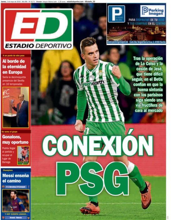 Portada ESTADIO DEPORTIVO jueves 2 de mayo 2019