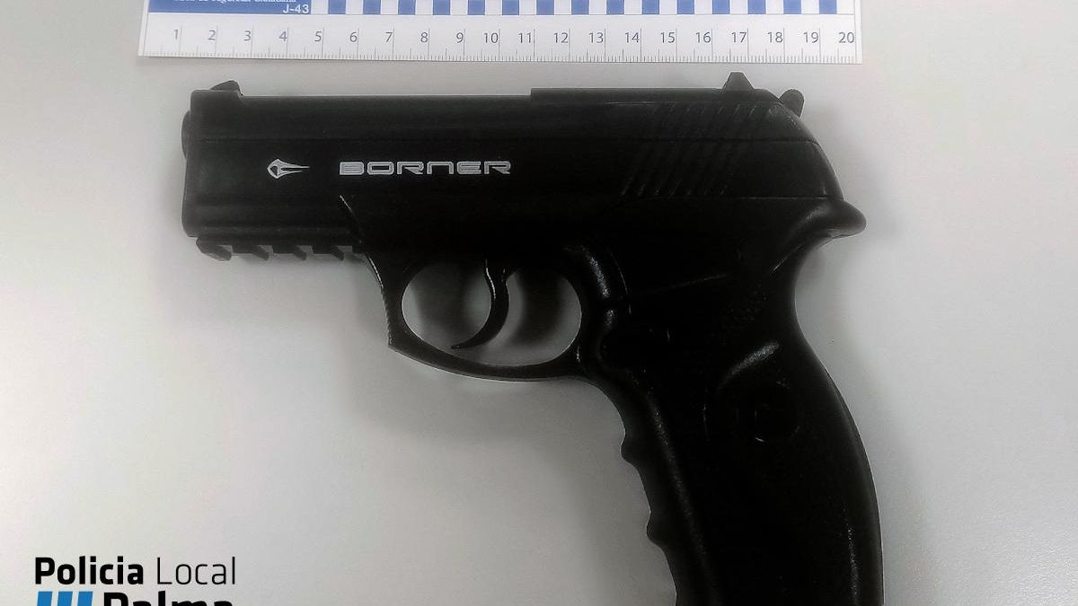 Pistola de aire comprimido intervenida al dueño de la vivienda.