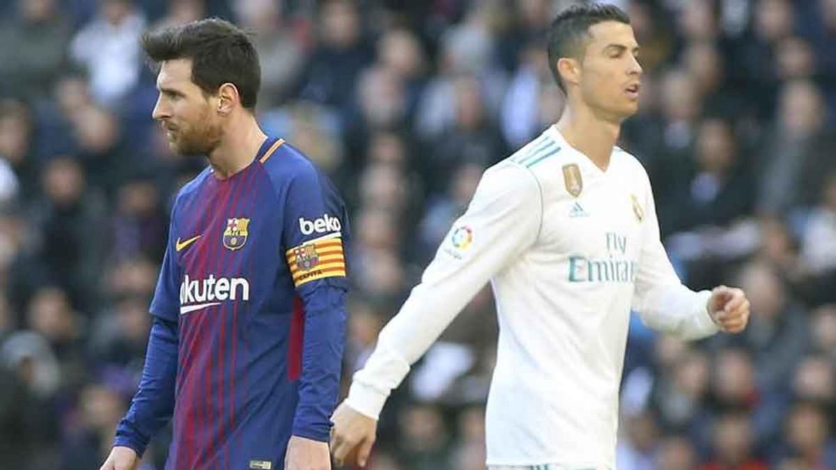 Una imagen de Messi y Cristiano Ronaldo en el último clásico