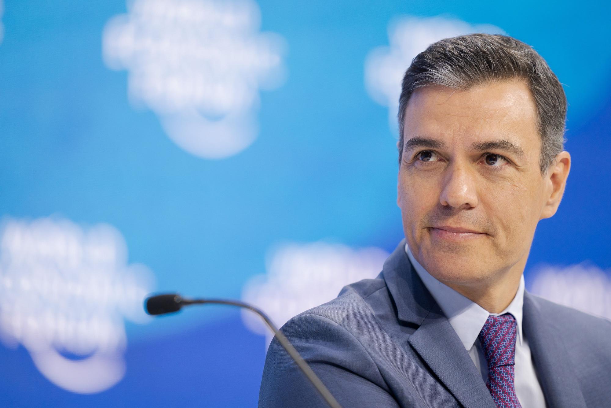 Pedro Sánchez durante la reunión del Foro Económico Mundial en Davos