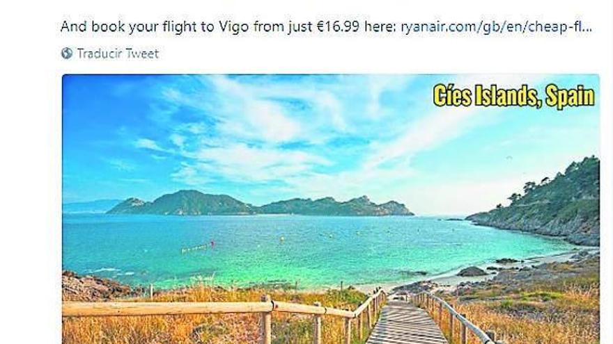 Ryanair promociona las islas Cíes