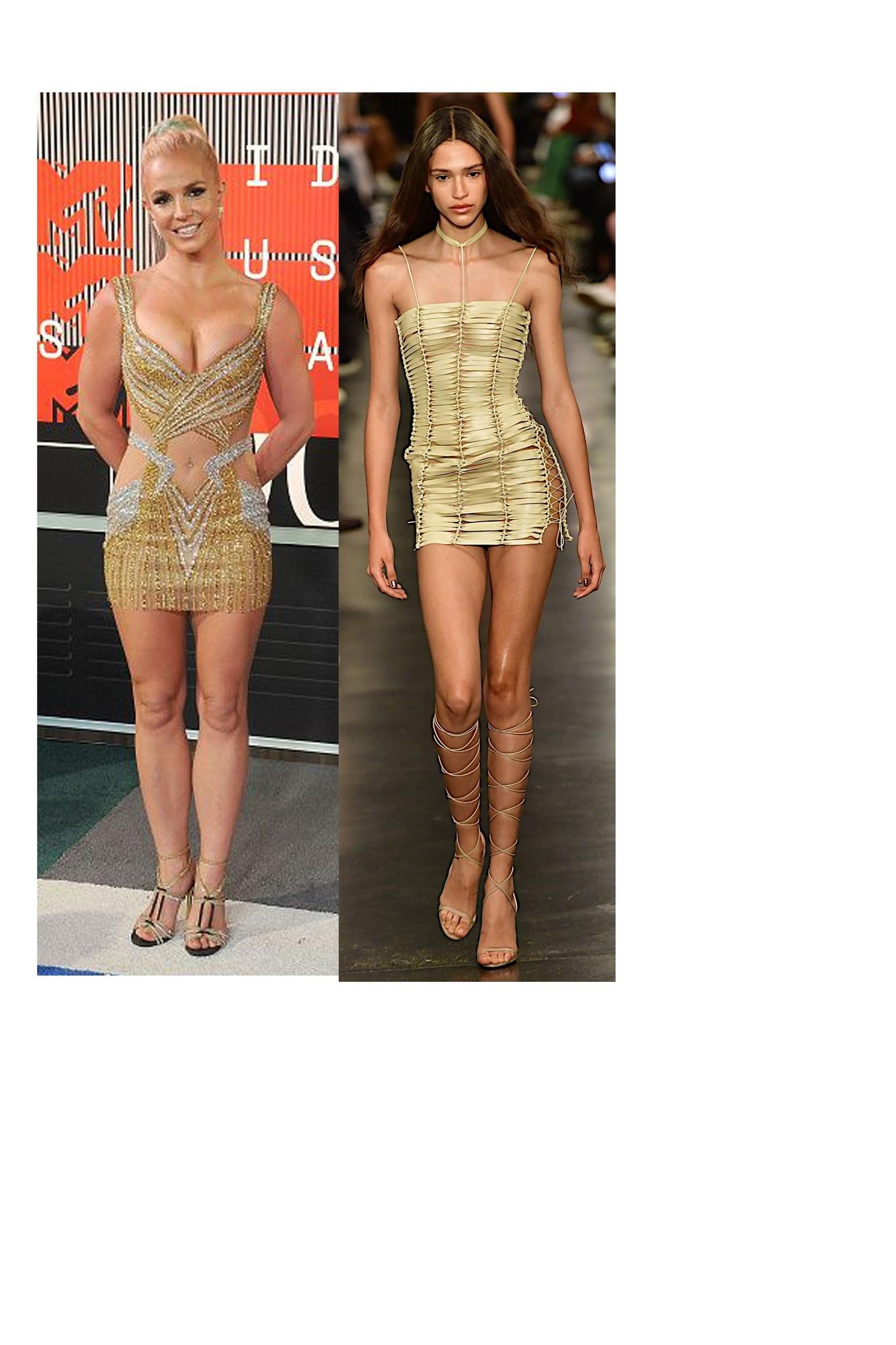 Britney Spear mini vestido dorado inspiracion Ludovic Saint Sernin primavera verano 2022