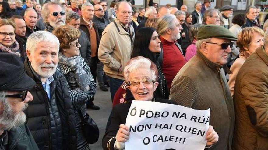 Manifestación a favor de unas pensiones dignas en A Coruña.