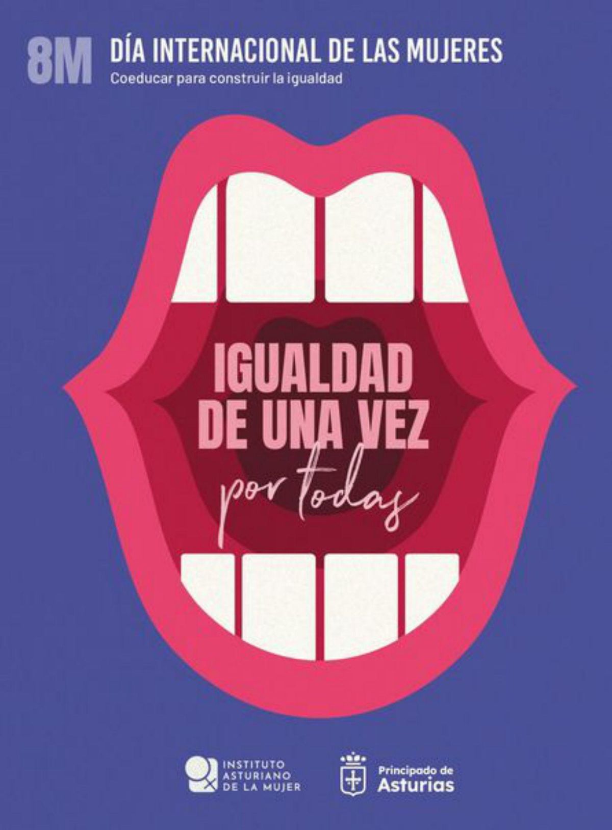 El cartel institucional del 8M en Asturias.