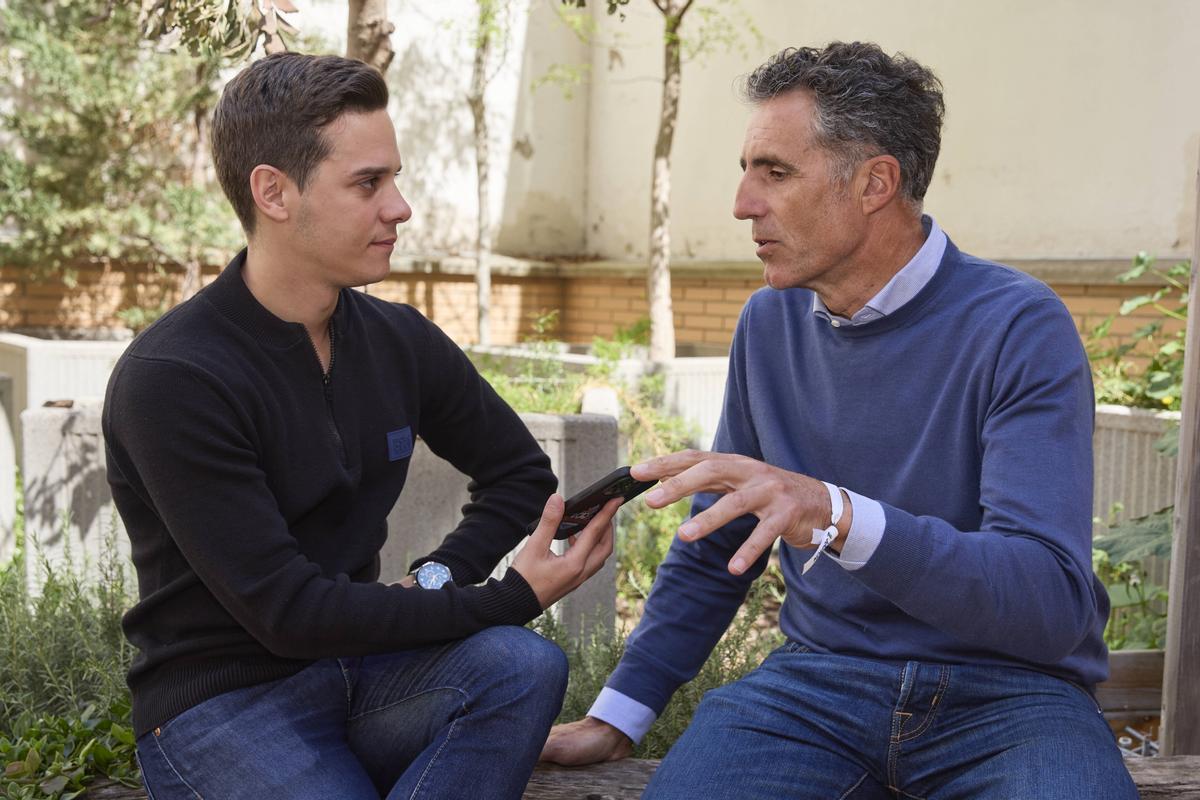 Miguel Induráin, durante la entrevista con SPORT