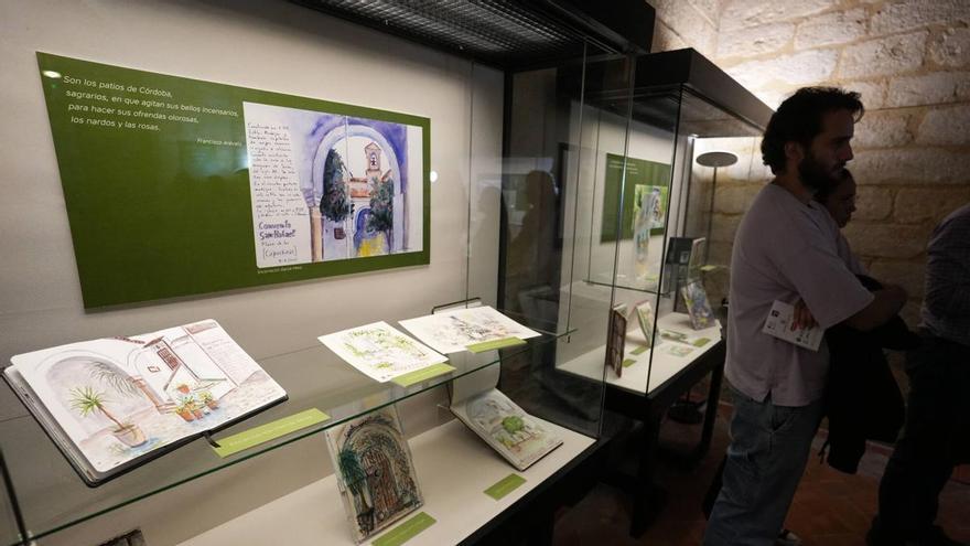 El trazo de los 'urban sketchers' captura la esencia de los Patios de Córdoba en una muestra en el Archivo Histórico Provincial