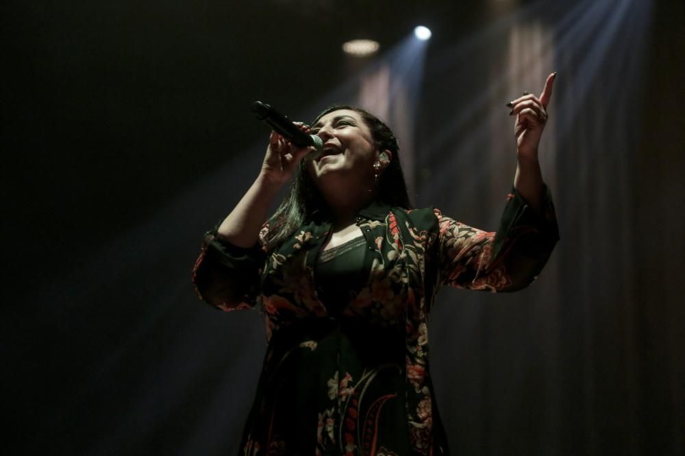 "Camela", durante su actuación de ayer en el Auditorio.