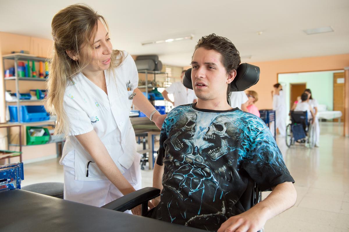 Rehabilitación en el Hospital de Parapléjicos de Toledo.