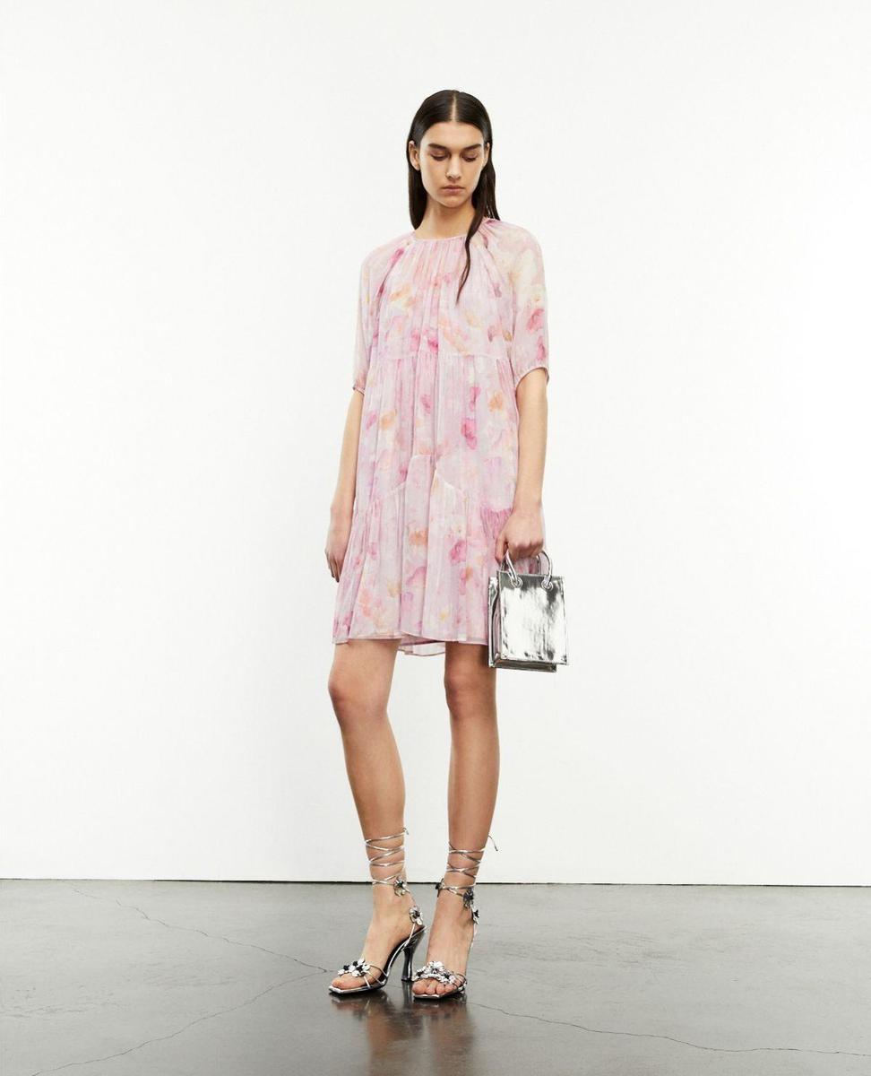 Vestido corto suelto con estampado floral de The Kooples