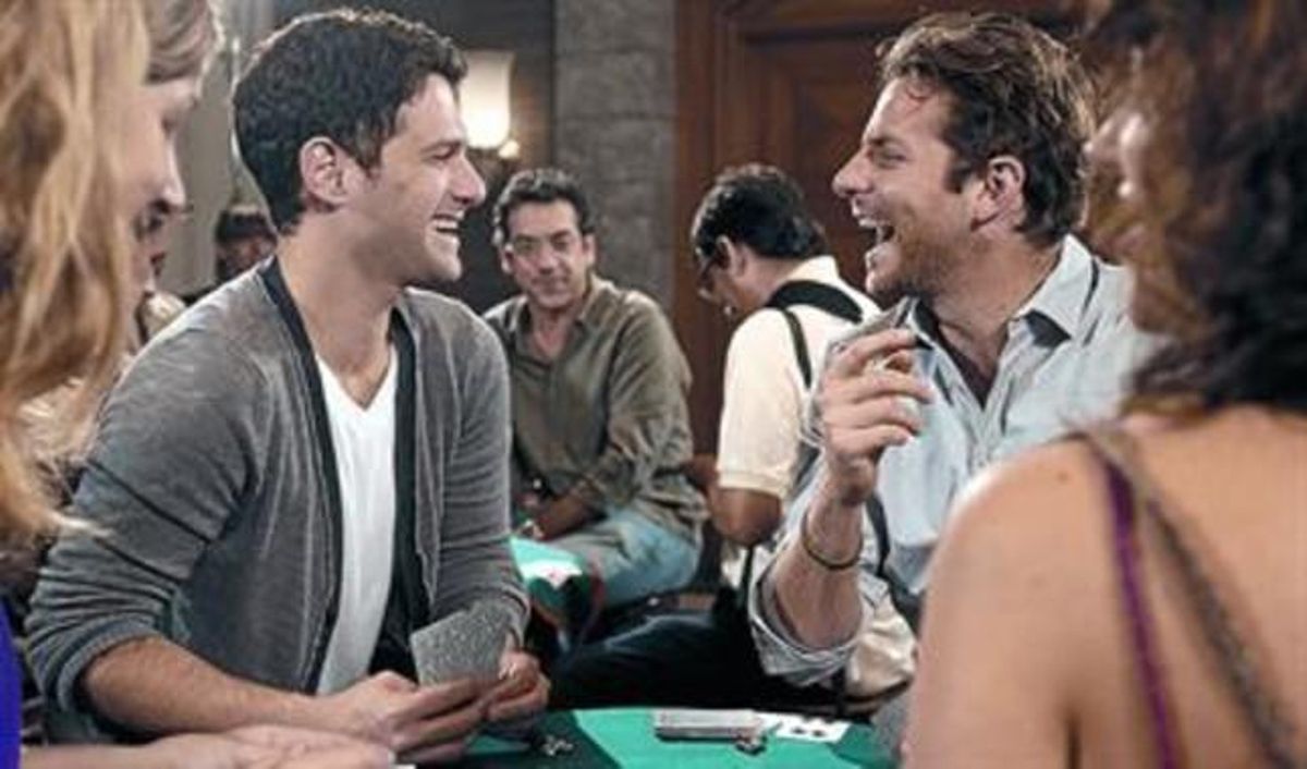 Justin Bartha i Bardley Cooper, davant. Darrere, Todd Phillips. Justin Bartha i Bardley Cooper, davant. Darrere, Todd Phillips.