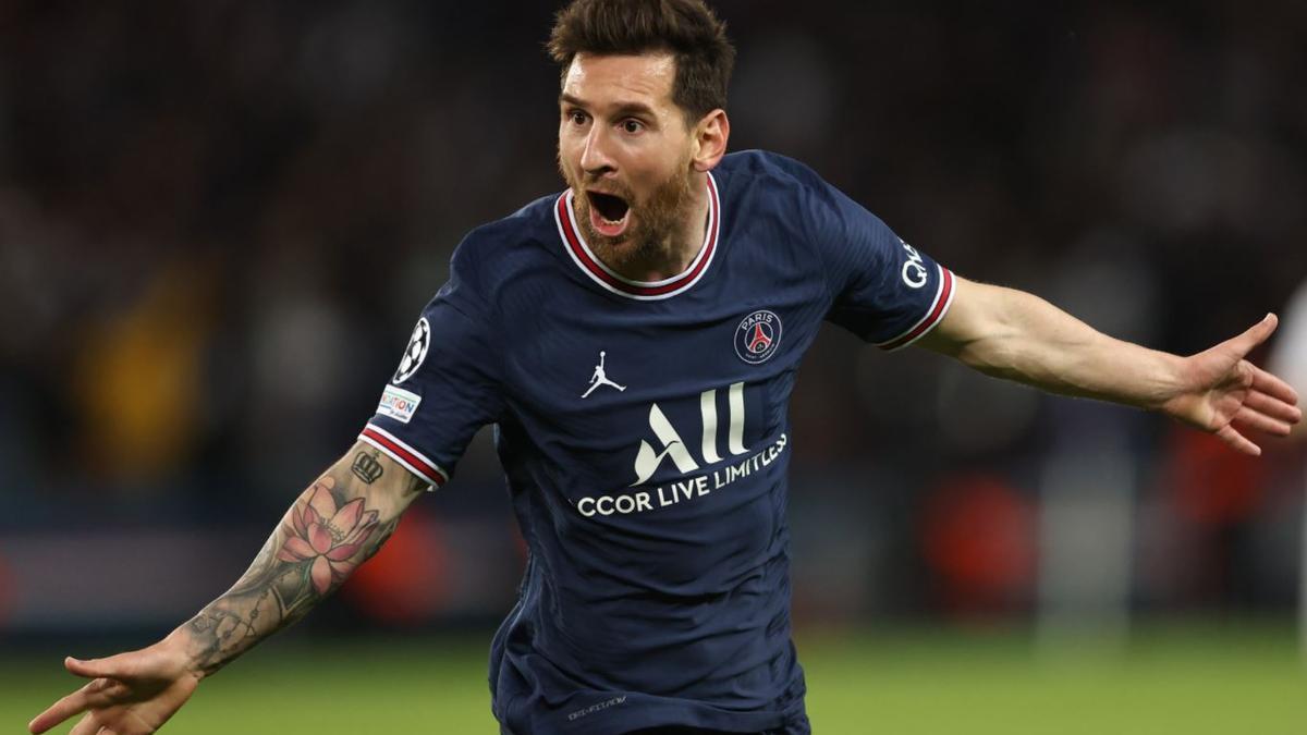 Messi celebra el primer gol en el PSG