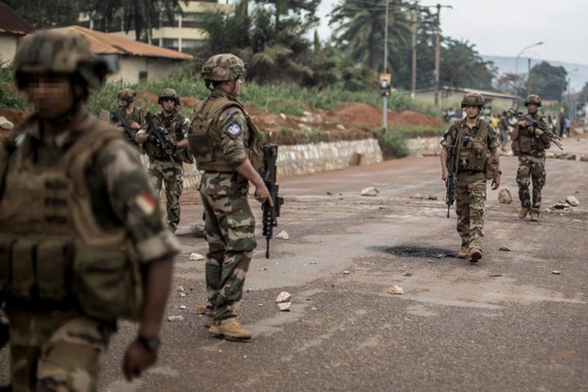  Soldats francesos desplegats a la República Centreafricana en el marc de l’operació Sangaris, el maig del 2014.