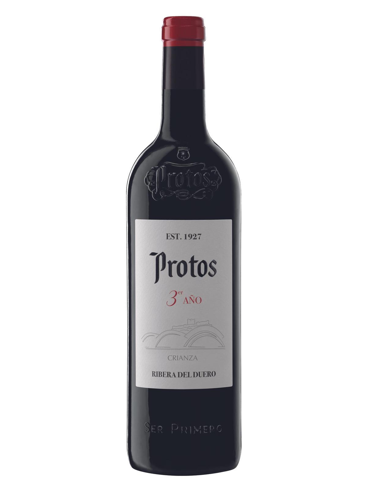 Una botella de Protos 3º año.