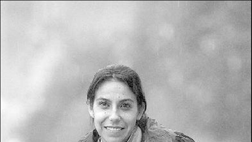 Patricia Carmona, durante un entrenamiento de la escuela del Belenos en La Toba.