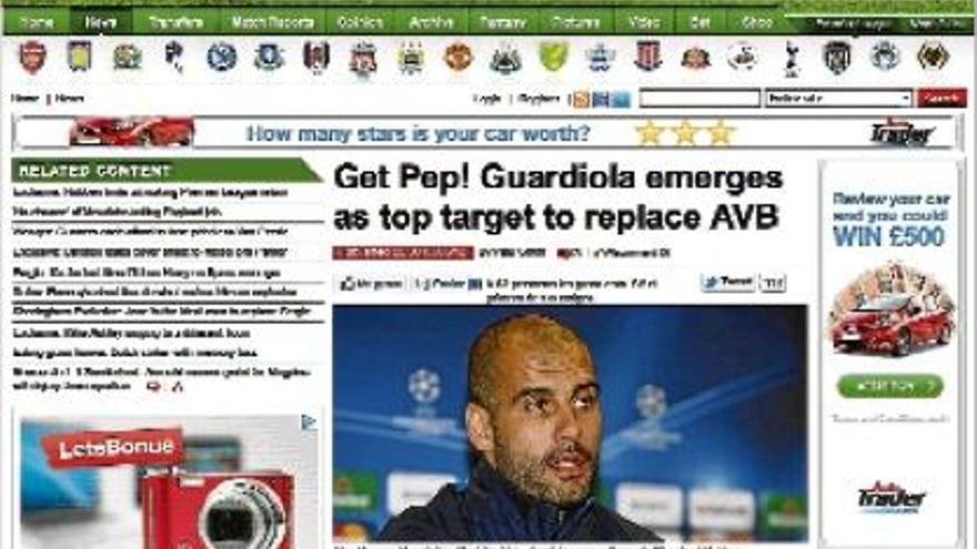 L&#039;edició digital del diari The Mirror demanava ahir a Abramovich que anés a buscar Guardiola per al Chelsea