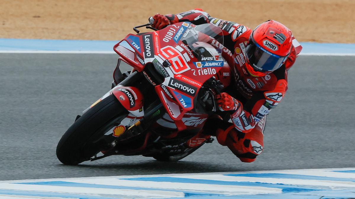 Marc Márquez durante la 'qualy' en Jerez