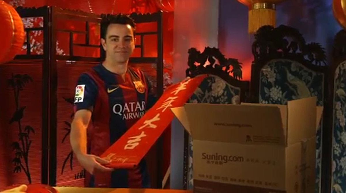 Xavi, Rakitic, Pedro, Busquets i Sergi Roberto donen la benvinguda a l’any de la cabra.
