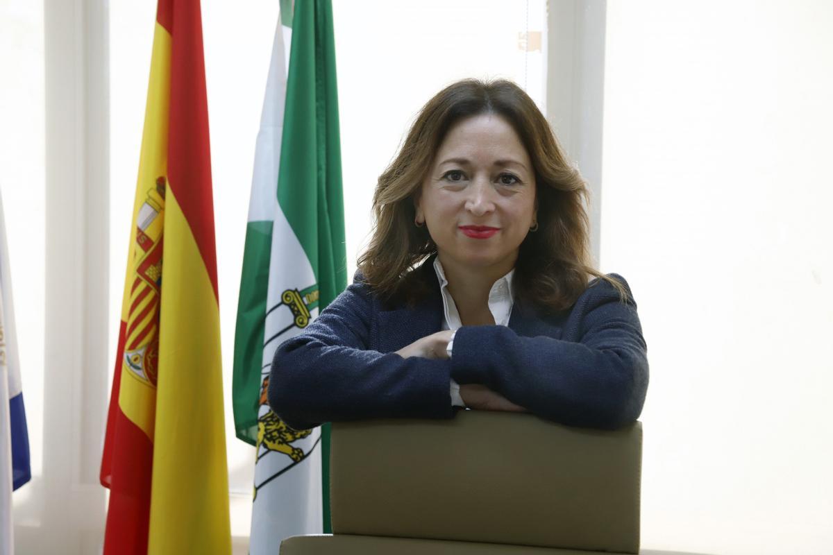 Patricia Navarro, delegada del Gobierno andaluz en Málaga, durante la entrevista a Europa Press