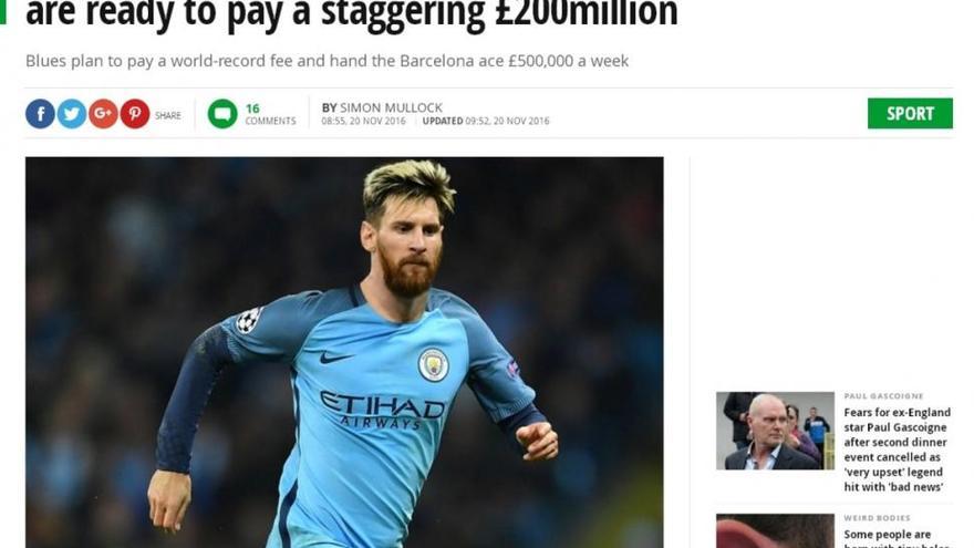 El City planea invertir 233 millones de euros para fichar a Messi, según The Mirror