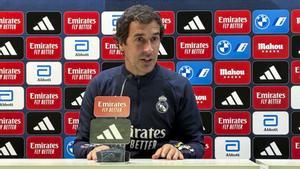 Ral Gonzlez en una rueda de prensa del Real Madrid Castilla.