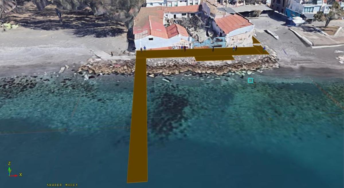 Imagen del muelle al completo, diseñado por la Universidad Politécnica para Astilleros Nereo.
