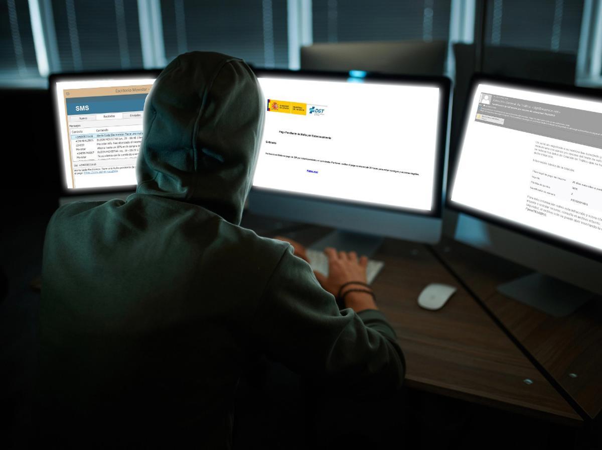 Recreación de una ciberestafa.