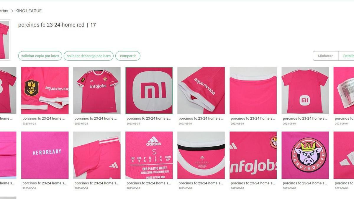 La camiseta de Porcinos FC, el equipo de Ibai en la King's League, en el catálogo de falsificaciones