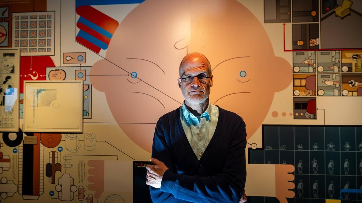 Chris Ware, en la exposición 'Dibujar es pensar', en el CCCB, este miércoles
