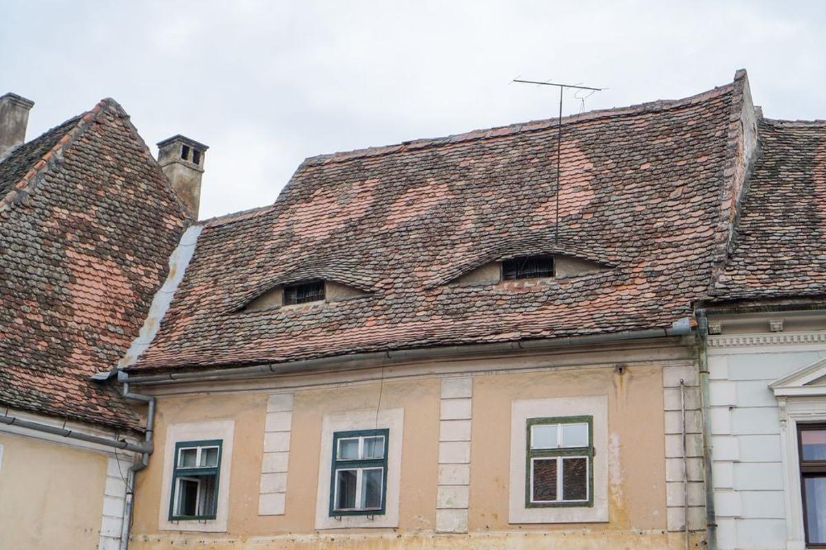 Sibiu, Romania caras en edificios