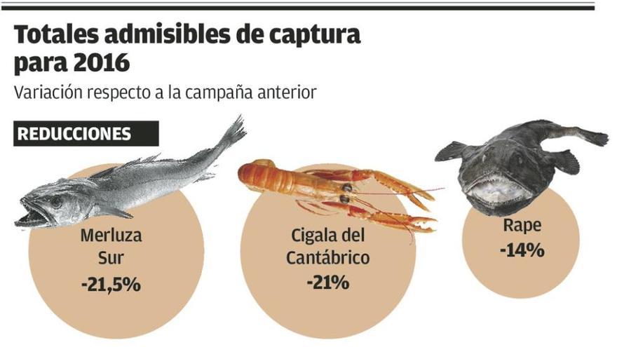 Bruselas &quot;hunde&quot; al sector pesquero regional al rebajar los cupos de casi todas las especies