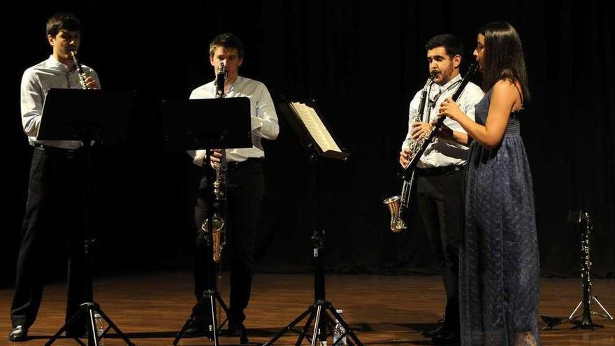 Roots4Clarinets durante su actuación ayer en el auditorio de Lalín. // Bernabé/Javier Lalín