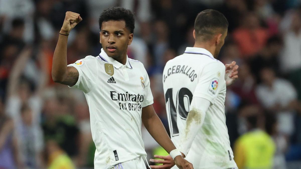 Rodrygo celebra su gol ante el Rayo.