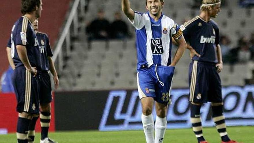 Raúl Tamudo, durante un Espanyol-Real Madrid.