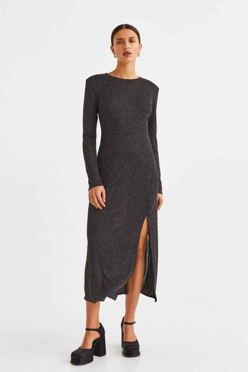 Vestido de punto hilo brillante de H&M