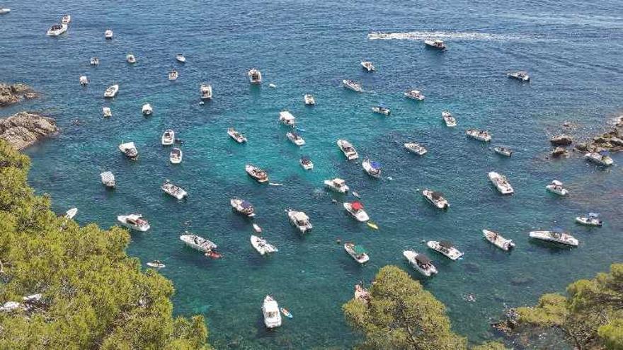 Diverses embarcacions recreatives fondejades al litoral gironí