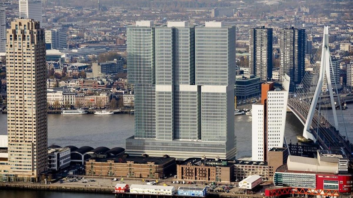 Vista aérea de la ciudad de Rotterdam.