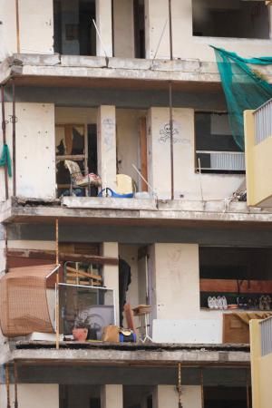 Concentración de protesta junto al edificio Iders, en Puerto de la Cruz